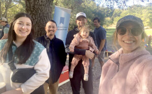 A group outdoors in a park